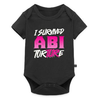 Abiturienten I SURVIVED ABI TORTURE Lustiges - Baby Premium Kurzarmbody - Schwarz - Vorne