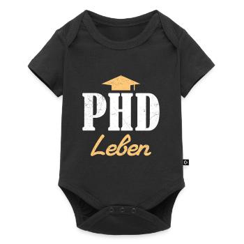 Doktorand PH.D LEBEN Doktortitel Lustiges - Baby Premium Kurzarmbody - Schwarz - Vorne