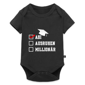 ABI AUSRUHEN MILLIONÄR Abiturient Lustiges - Baby Premium Kurzarmbody - Schwarz - Vorne