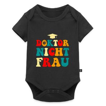DOKTOR NICHT FRAU Doktorandin Lustiges Doktortitel - Baby Premium Kurzarmbody - Schwarz - Vorne