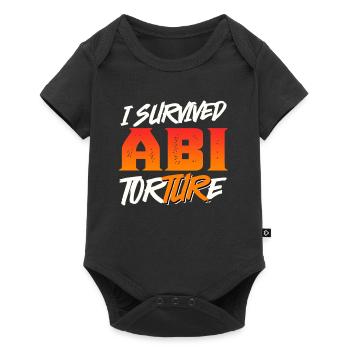Abiturienten I SURVIVED ABI TORTURE Lustiges - Baby Premium Kurzarmbody - Schwarz - Vorne
