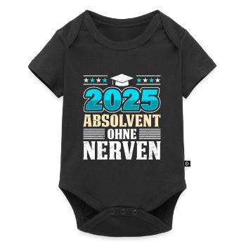 Abitur 2025 ABSOLVENT OHNE NERVEN Lustiges - Baby Premium Kurzarmbody - Schwarz - Vorne