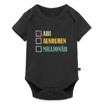 ABI AUSRUHEN MILLIONÄR Abiturient Lustiges - Baby Premium Kurzarmbody - Schwarz - Vorne