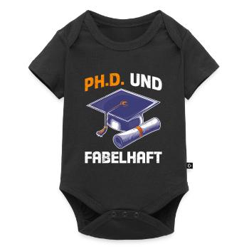 PH.D UND FABELHAFT Doktorand Lustiges - Baby Premium Kurzarmbody - Schwarz - Vorne