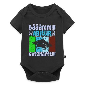 ABITUR GESCHAFFT!! Abi Geschafft Lustiges - Baby Premium Kurzarmbody - Schwarz - Vorne