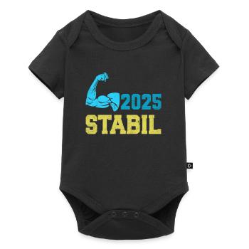 Abitur Abschluss 2025 STABIL Abi Geschafft Lustig - Baby Premium Kurzarmbody - Schwarz - Vorne