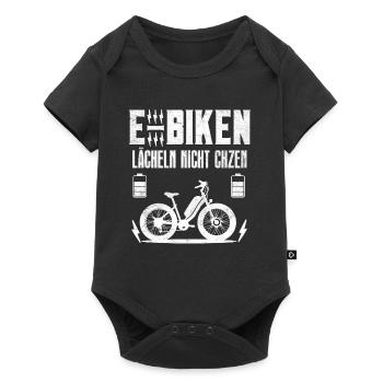 Elektro Rad E-BIKEN LÄCHELN NICHT ÄCHZEN Lustiges - Baby Premium Kurzarmbody - Schwarz - Vorne