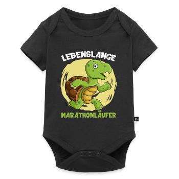 Läufer LEBENSLANGE MARATHON LÄUFER Lustiges - Baby Premium Kurzarmbody - Schwarz - Vorne