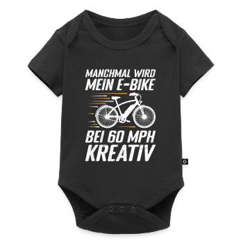 Elektro Fahrrad MANCHMAL WIRD MEIN E-BIKE KREATIV - Baby Premium Kurzarmbody - Schwarz - Vorne