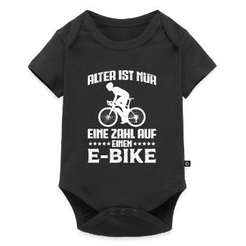 E-Bike ALTER IST NUR EINE ZAHL AUF EINEM E-BIKE - Baby Premium Kurzarmbody - Schwarz - Vorne