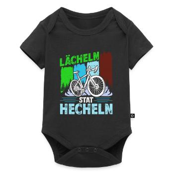 Elektro Fahrrad LÄCHELN STATT HECHELN Lustiges - Baby Premium Kurzarmbody - Schwarz - Vorne