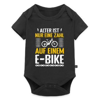 E-Bike ALTER IST NUR EINE ZAHL AUF EINEM E-BIKE - Baby Premium Kurzarmbody - Schwarz - Vorne