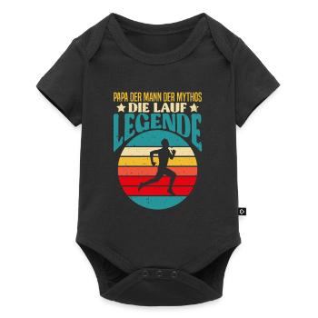 Väter PAPA DER MANN DER MYTHOS DIE LAUF LEGENDE - Baby Premium Kurzarmbody - Schwarz - Vorne
