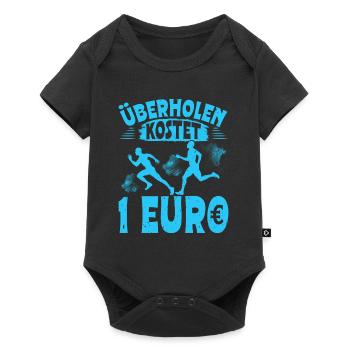 Läufer ÜBERHOLEN KOSTET 1 EURO Laufen Lustiges - Baby Premium Kurzarmbody - Schwarz - Vorne