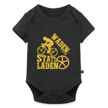 Radfahrer WADEN STATT LADEN Radeln Lustiges - Baby Premium Kurzarmbody - Schwarz - Vorne