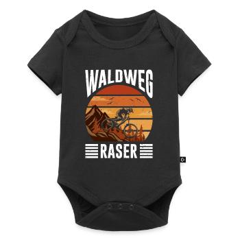 Mountainbiker WALDWEG RASER MTB Lustiges - Baby Premium Kurzarmbody - Schwarz - Vorne