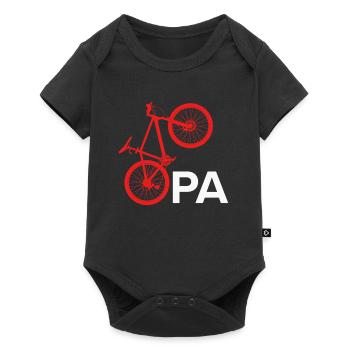 Großvater Radfahren OPA Radeln Lustiges - Baby Premium Kurzarmbody - Schwarz - Vorne
