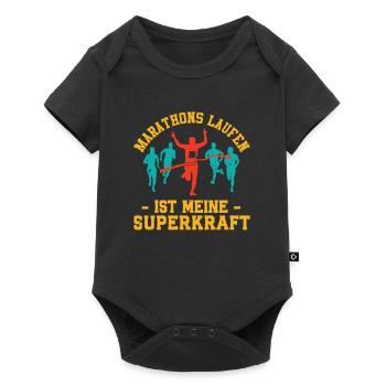 Läufer MARATHONS LÄUFER IST MEINE SUPERKRAFT - Baby Premium Kurzarmbody - Schwarz - Vorne
