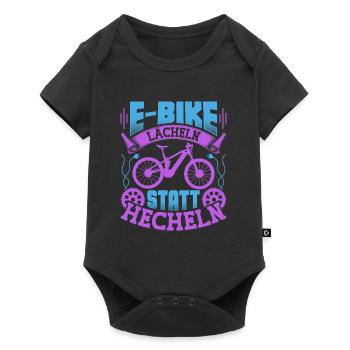 Elektro Fahrrad LÄCHELN STATT HECHELN Lustiges - Baby Premium Kurzarmbody - Schwarz - Vorne
