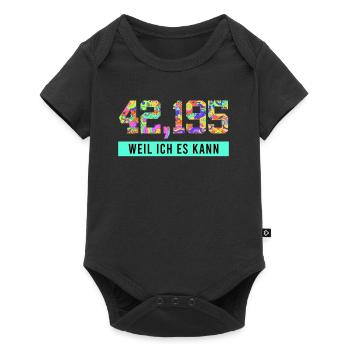 Läufer 42.195 WEIL ICH ES KANN Laufen Lustiges - Baby Premium Kurzarmbody - Schwarz - Vorne