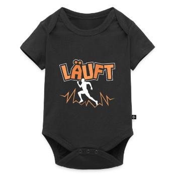Läufer LÄUFT Laufen Lustiges Marathon - Baby Premium Kurzarmbody - Schwarz - Vorne