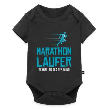 Laufen MARATHON LÄUFER SCHNELLER ALS DER WIND - Baby Premium Kurzarmbody - Schwarz - Vorne