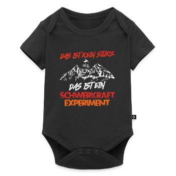 Radfahrer DAS IST KEIN STURZ DAS IST EXPERIMENT - Baby Premium Kurzarmbody - Schwarz - Vorne