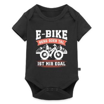 E-BIKE BERG ODER TAL IST MIR EGAL Lustiges - Baby Premium Kurzarmbody - Schwarz - Vorne