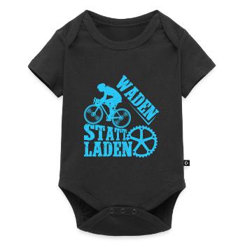 Radfahrer WADEN STATT LADEN Radeln Lustiges - Baby Premium Kurzarmbody - Schwarz - Vorne