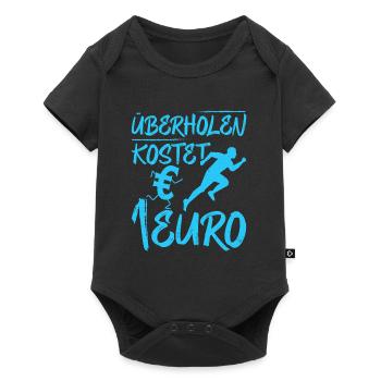 Läufer ÜBERHOLEN KOSTET 1 EURO Laufen Lustiges - Baby Premium Kurzarmbody - Schwarz - Vorne