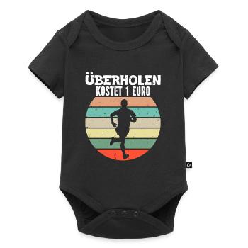 Läufer ÜBERHOLEN KOSTET 1 EURO Laufen Lustiges - Baby Premium Kurzarmbody - Schwarz - Vorne