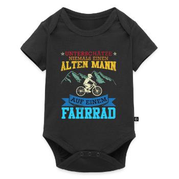 Radler UNTERSCHÄTZE NIE EINEN ALTEN MANN Lustiges - Baby Premium Kurzarmbody - Schwarz - Vorne