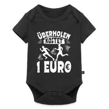 Läufer ÜBERHOLEN KOSTET 1 EURO Laufen Lustiges - Baby Premium Kurzarmbody - Schwarz - Vorne