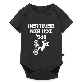 Radfahrer UPS ICH BIN GEFALLEN Radler Lustiges - Baby Premium Kurzarmbody - Schwarz - Vorne