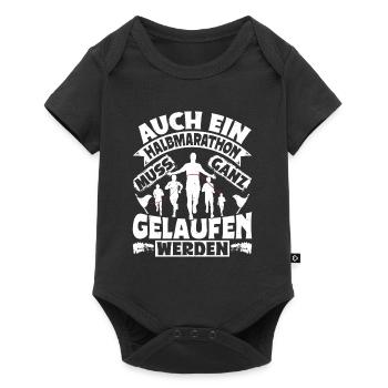 Läufer AUCH EIN HALBMARATHON MUSS GELAUFEN WERDEN - Baby Premium Kurzarmbody - Schwarz - Vorne