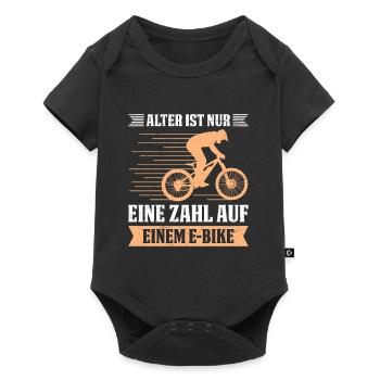 E-Bike ALTER IST NUR EINE ZAHL AUF EINEM E-BIKE - Baby Premium Kurzarmbody - Schwarz - Vorne