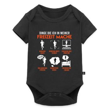 Läufer DINGE DIE ICH IN MEINER FREIZEIT MACHE - Baby Premium Kurzarmbody - Schwarz - Vorne