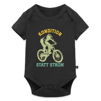 Radler KONDITION STATT STROM Radeln Lustiges - Baby Premium Kurzarmbody - Schwarz - Vorne