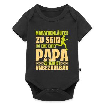 Papa MARATHON LÄUFER ZU SEIN EINE EHRE Lustiges - Baby Premium Kurzarmbody - Schwarz - Vorne