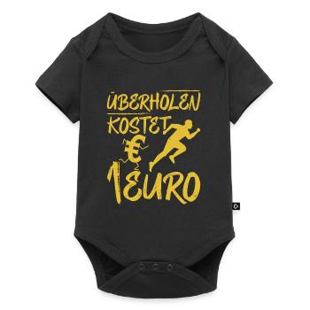 Läufer ÜBERHOLEN KOSTET 1 EURO Laufen Lustiges - Baby Premium Kurzarmbody - Schwarz - Vorne