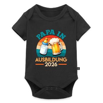 Werdender Vater PAPA IN AUSBILDUNG 2026 - Baby Premium Kurzarmbody - Schwarz - Vorne