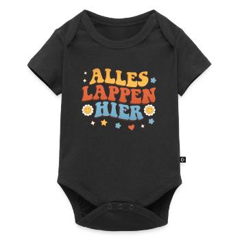 Malle ALLES LAPPEN HIER Retro Lustig - Baby Premium Kurzarmbody - Schwarz - Vorne