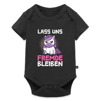 Mallorca LASS UNS FREMDE BLEIBEN Lustiges - Baby Premium Kurzarmbody - Schwarz - Vorne