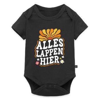 Malle ALLES LAPPEN HIER Retro Lustig - Baby Premium Kurzarmbody - Schwarz - Vorne