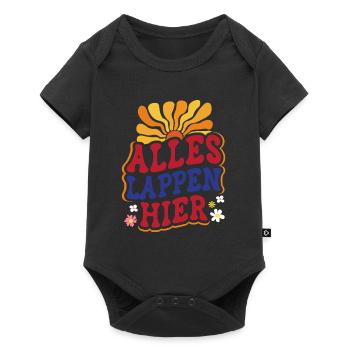 Malle ALLES LAPPEN HIER Retro Lustig - Baby Premium Kurzarmbody - Schwarz - Vorne
