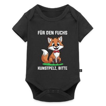 Tierschutz FÜR DEN FUCHS KUNSTPELZ BITTE Lustig - Baby Premium Kurzarmbody - Schwarz - Vorne