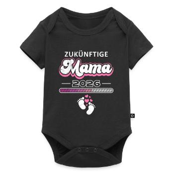 Bald Mama ZUKÜNFTIGE MAMA 2026 Werdende Mütter - Baby Premium Kurzarmbody - Schwarz - Vorne