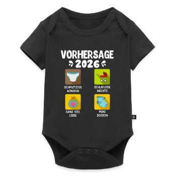 Bald Mama VORHERSAGE 2026 Lustiges - Baby Premium Kurzarmbody - Schwarz - Vorne