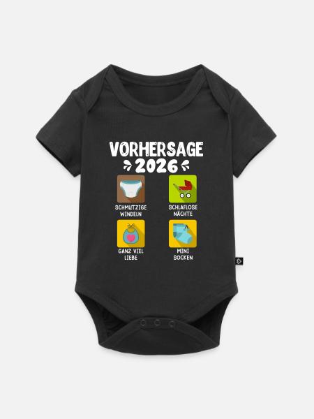 Bald Mama VORHERSAGE 2026 Lustiges - Baby Premium Kurzarmbody - Schwarz
