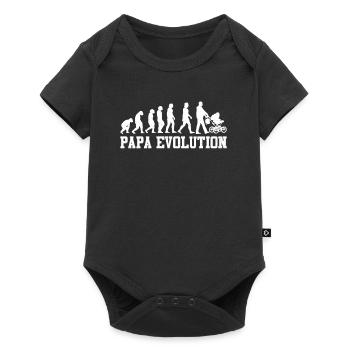Zukünftiger Vater PAPA EVOLUTION Lustiges - Baby Premium Kurzarmbody - Schwarz - Vorne